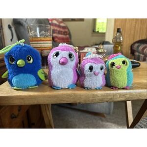 4 Hatchimals Plush Clip-On Key Chains One Has Broken Clip Gently Used See Pics